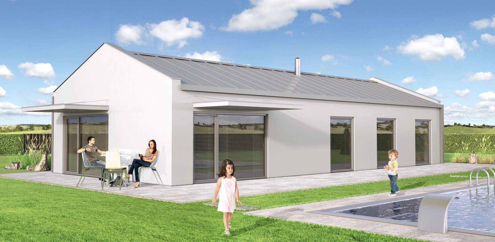 Přízemní rodinný dům Anion - moderní design v pasivním provedení