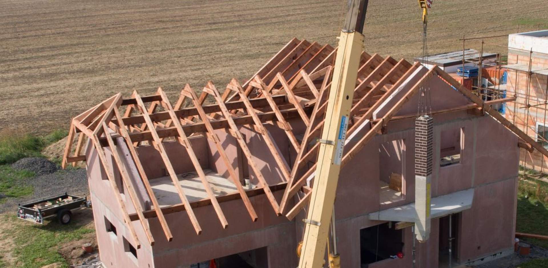 Prefabrikovaný komín - volitelné příslušenství k domům k dokončení